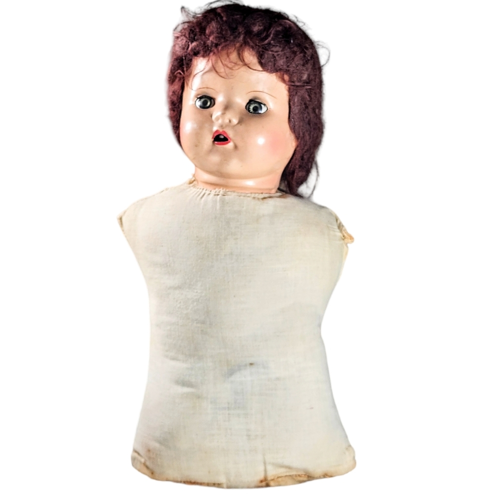 Vintage Composition Magic Skin Doll Head And Body Open Mouth Cry 15 in TLC
